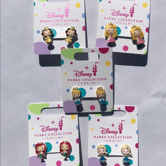 Disney Other - Disney Collections Princess Earrings Set Of 5